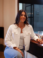 WHITE TEXTURED EVENING JACKET