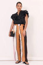 ADORNE STRIPE ORANGE PANTS