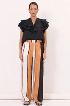 ADORNE STRIPE ORANGE PANTS