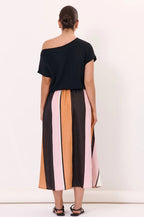 ADORNE STRIPE ORANGE SKIRT