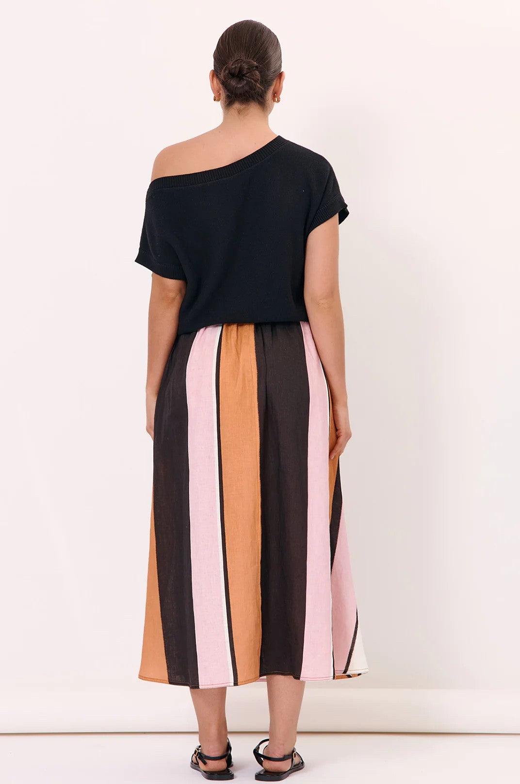 ADORNE STRIPE ORANGE SKIRT