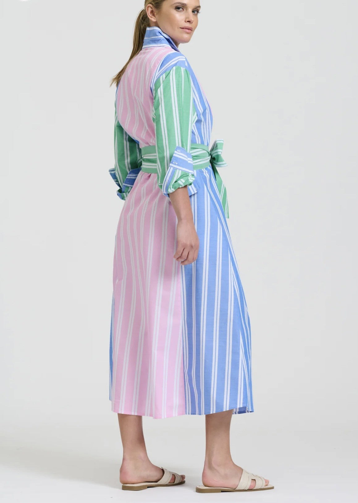 BIJOU LONGLINE SHIRTDRESS - STRIPE COMBO