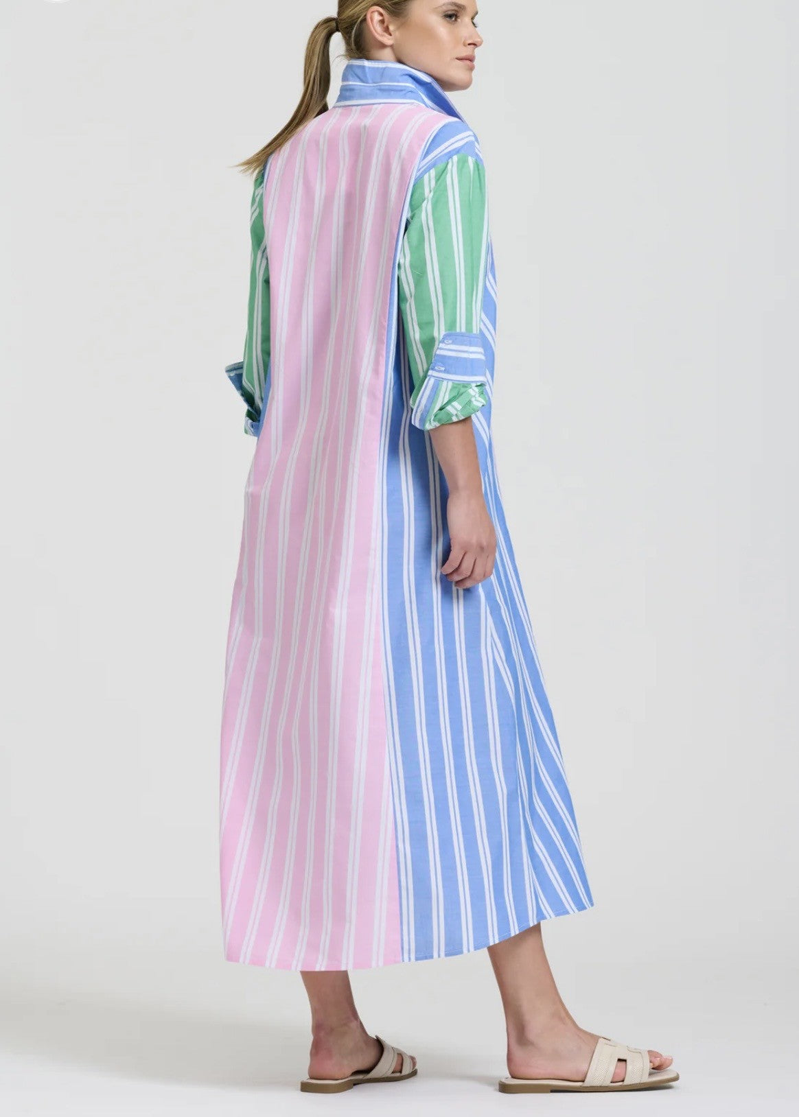 BIJOU LONGLINE SHIRTDRESS - STRIPE COMBO