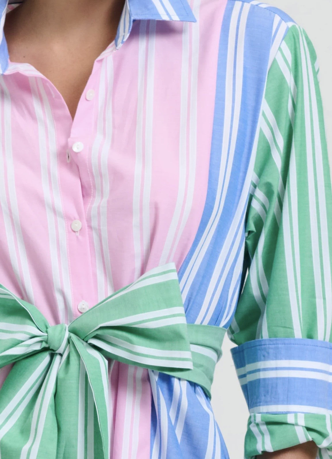 BIJOU LONGLINE SHIRTDRESS - STRIPE COMBO