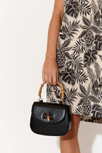 BLACK EVERYDAY BAG TO EVENING BAG (BAMBOO HANDLE)