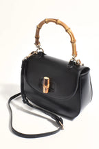 BLACK EVERYDAY BAG TO EVENING BAG (BAMBOO HANDLE)