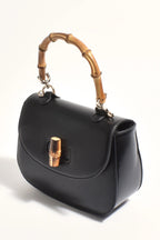 BLACK EVERYDAY BAG TO EVENING BAG (BAMBOO HANDLE)