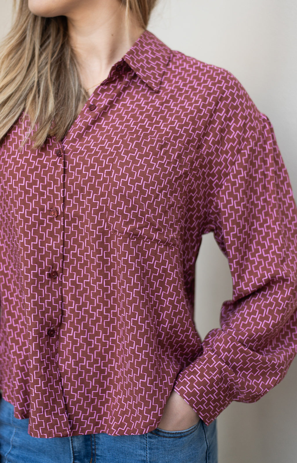 BURGANDY PATTERN BLOUSE
