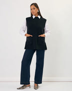BLACK KNIT VEST