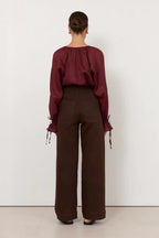 PATCH POCKET DENIM PANT IN CHOCOLATE