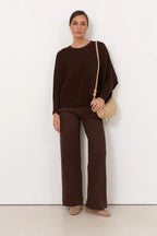 PATCH POCKET DENIM PANT IN CHOCOLATE