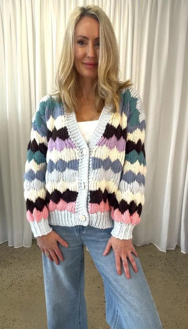 BLUE MULTI COLOUR CARDIGAN