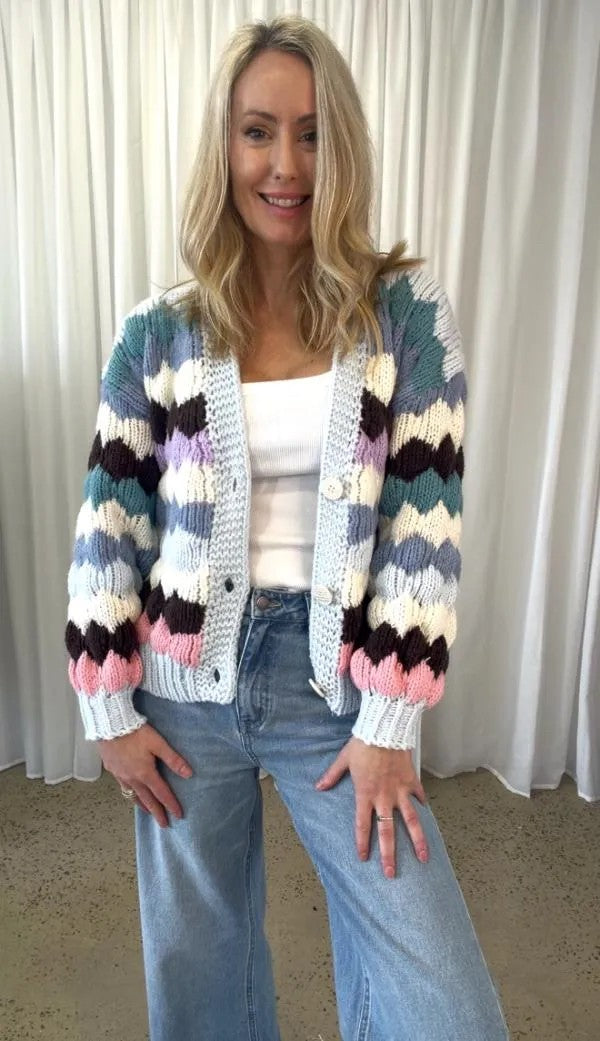 BLUE MULTI COLOUR CARDIGAN