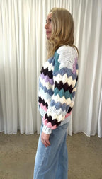 BLUE MULTI COLOUR CARDIGAN