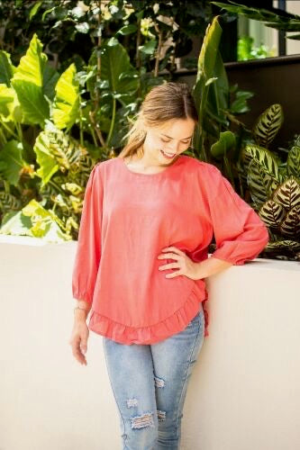CORAL TOP SHORT SLEEVE