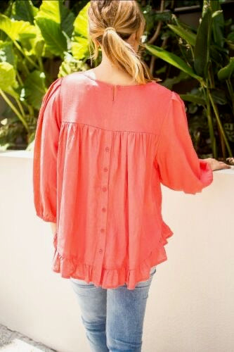 CORAL TOP SHORT SLEEVE