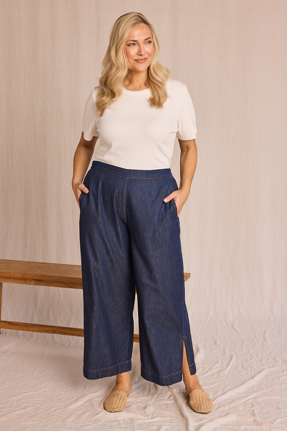 CHARMAINE CHAMBRAY LIGHTWEIGHT DENIM PANTS