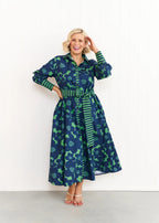 EDEN NAVY AND GREEN DRESS