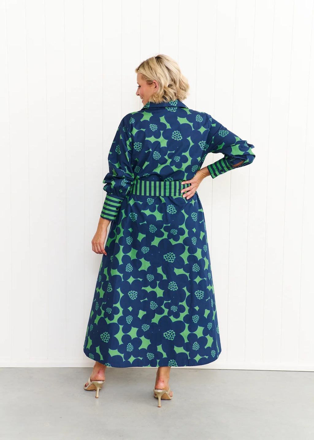 EDEN NAVY AND GREEN DRESS