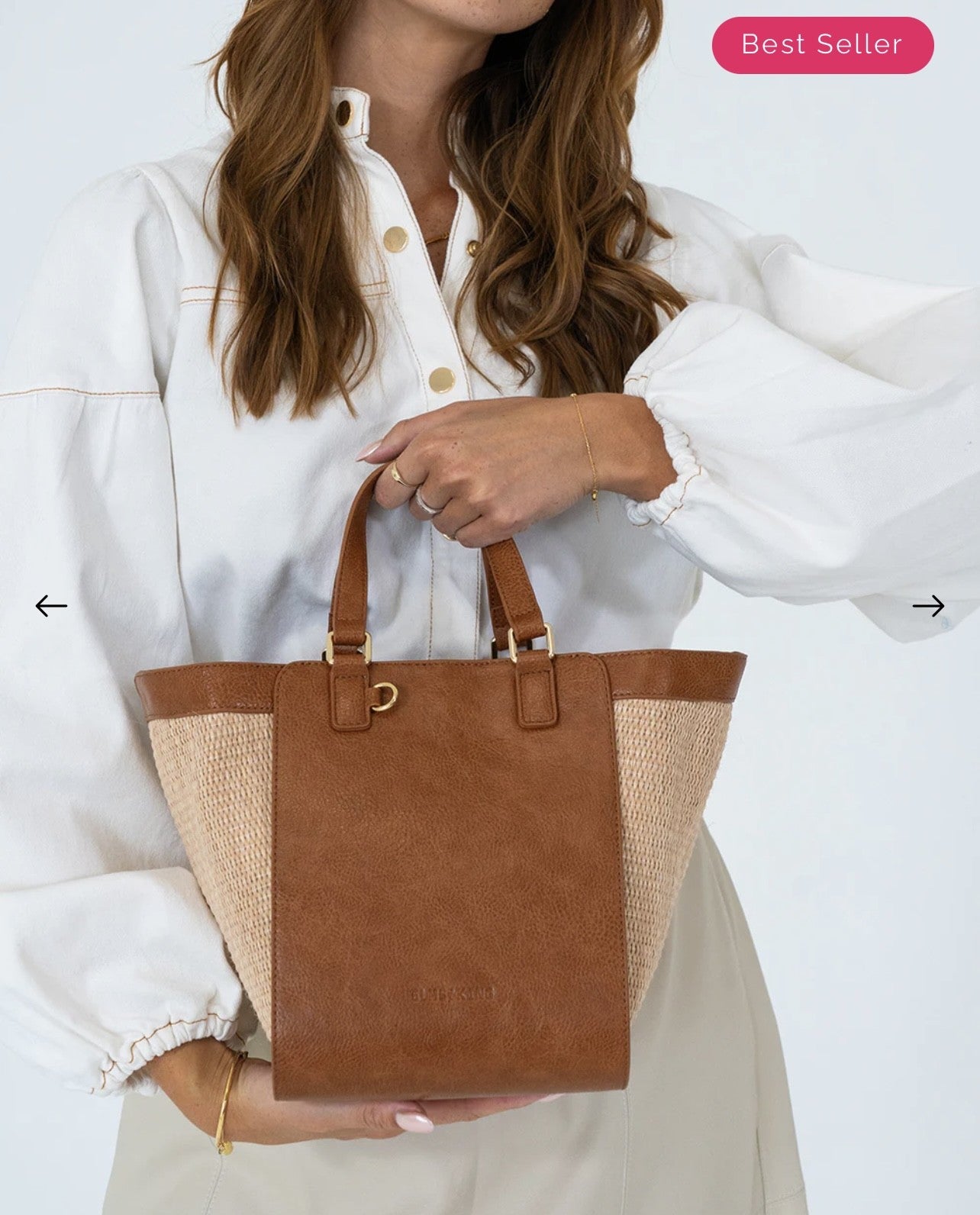 ELMS AND KING CARNEGIE TOTE TAN WEAVE