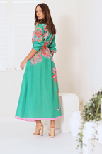 EMERALD ENCHANTMENT LINEN BLEND MAXI