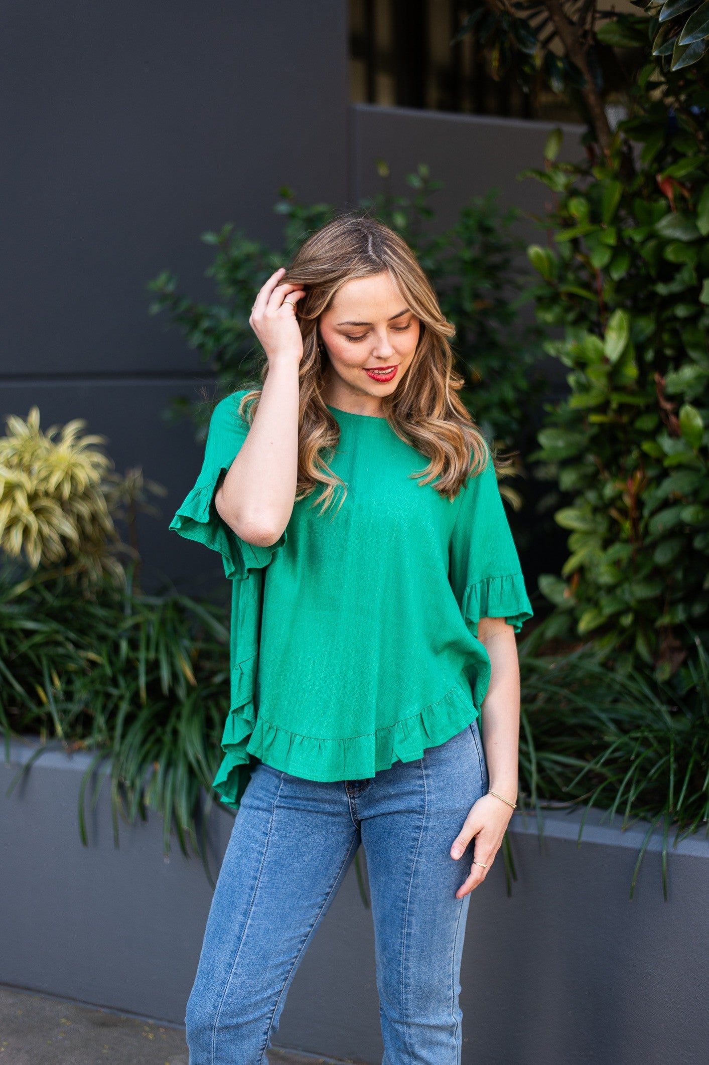 EMERALD TOP SHORT SLEEVES