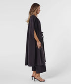 EVENING CHARCOAL LONG CAPE
