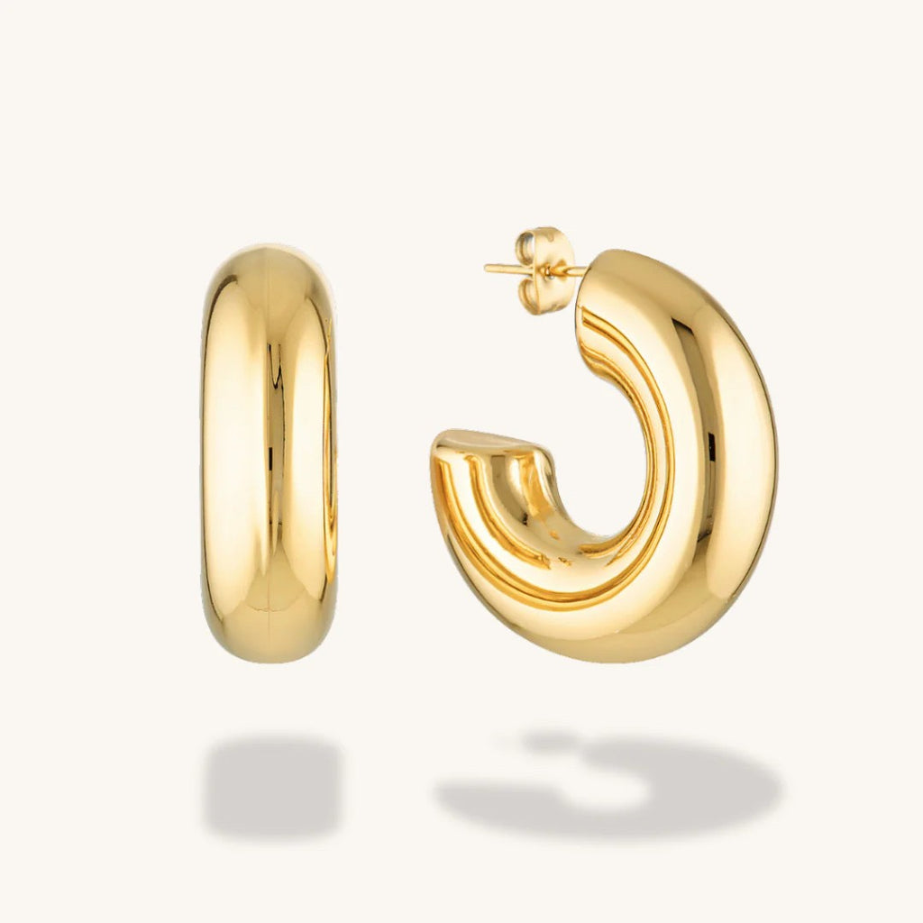 TUBE HOOP EARRINGS GOLD