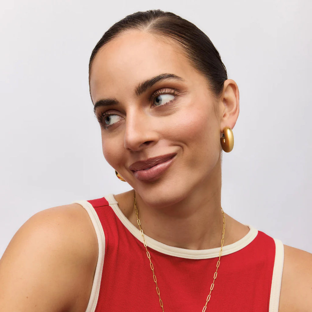 TUBE HOOP EARRINGS GOLD
