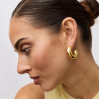 TUBE HOOP EARRINGS GOLD