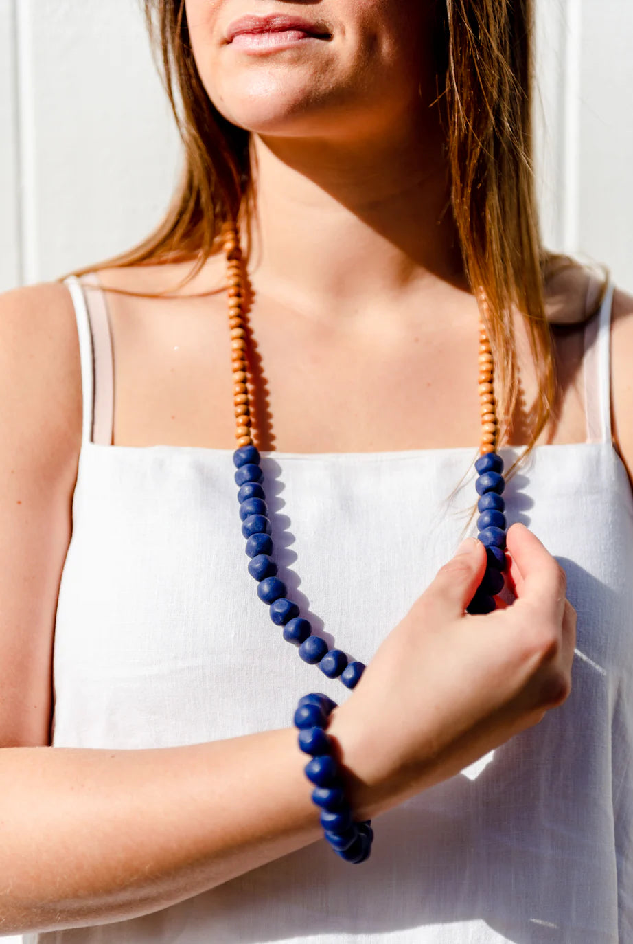 GREENWOOD NAVY ROCK NECKLACE