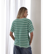 GREEN STRIPE COTTON TOP