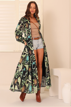 GREEN EVE LINEN BLEND MAXI