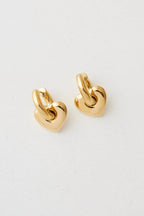 LISA PUFFY HEART EARRINGS (GOLD)
