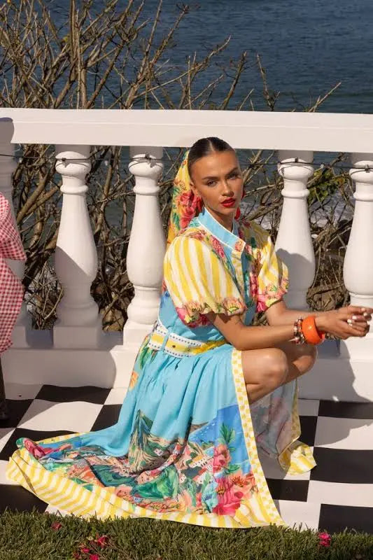 MAXI STRIPE LEMON DRESS