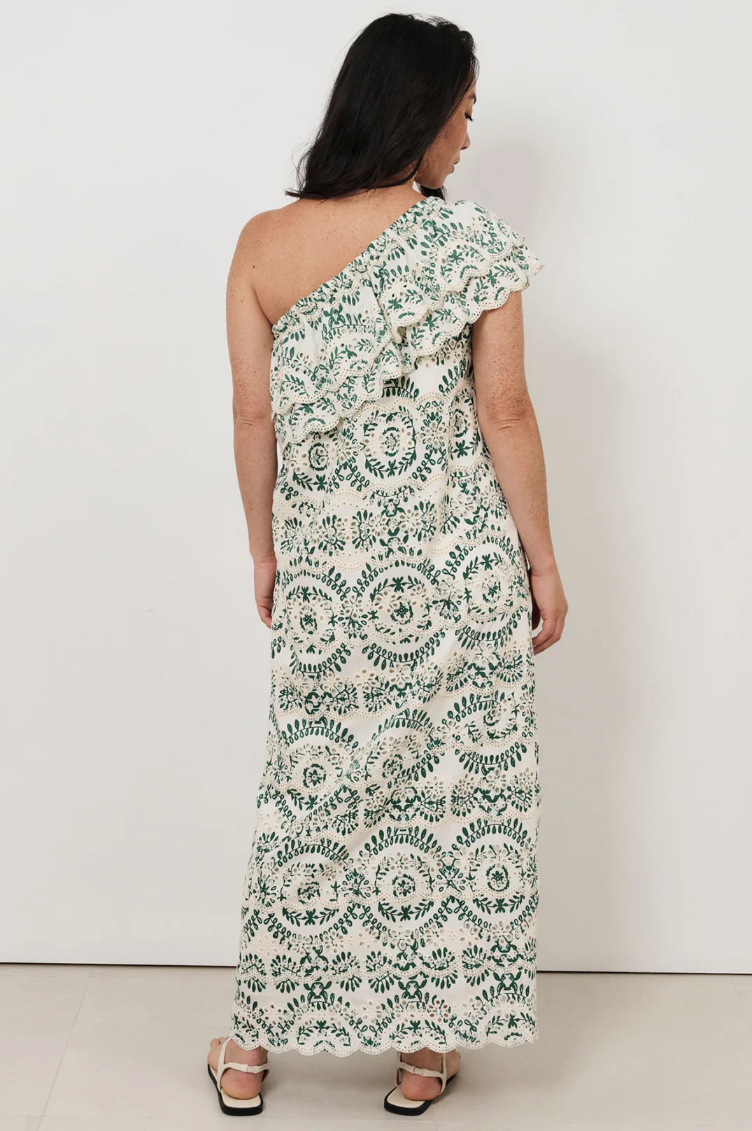 PIPPA ONE SHOULDER EMBROIDERED MAXI DRESS