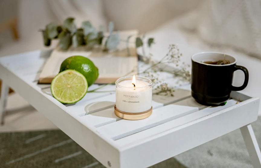 MINI-MEERABOO LIME AND LEMONGRASS GOLD LID SOY CANDLE