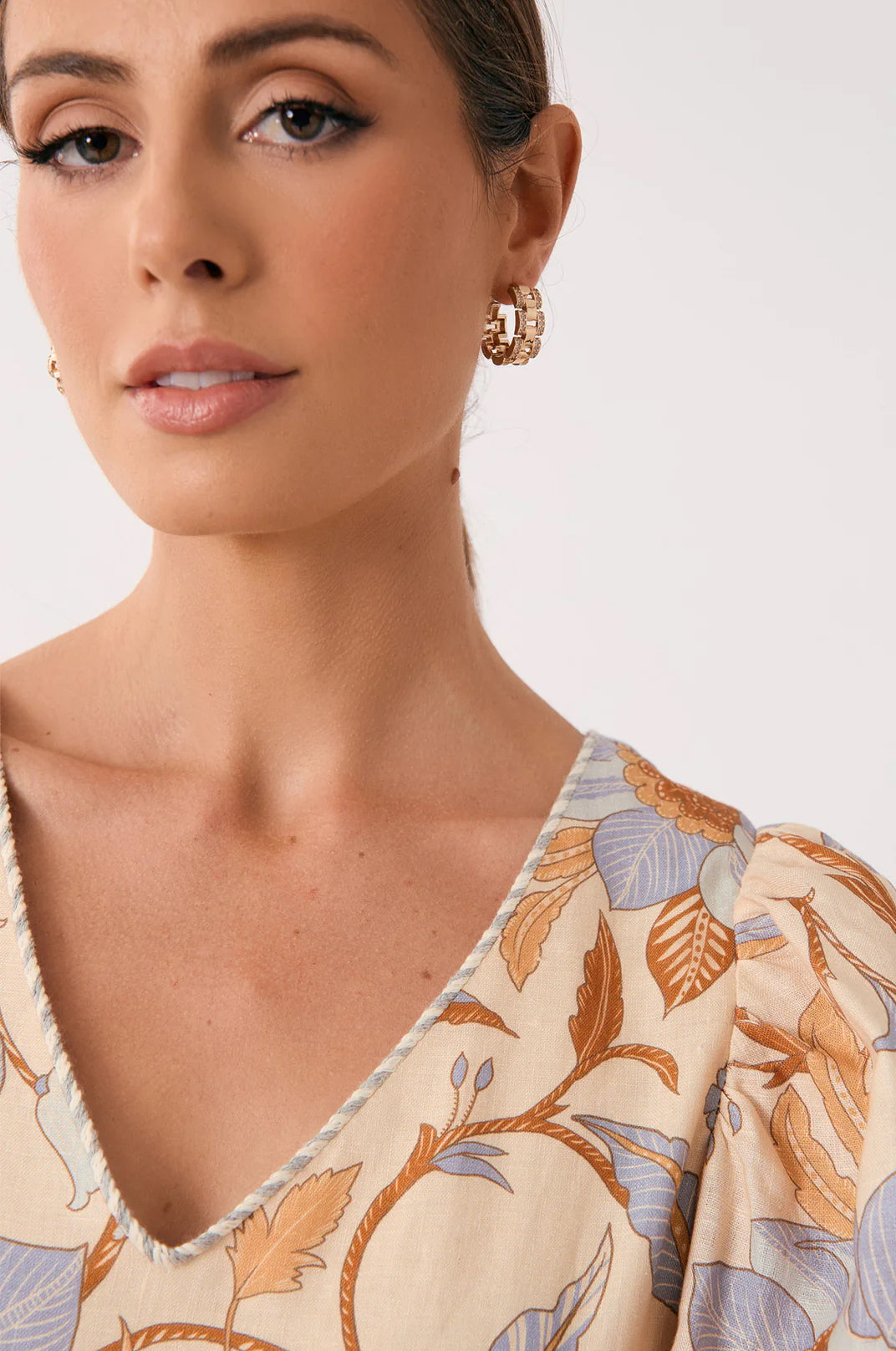 DIAMANTE CHAIN HOOP EARRINGS