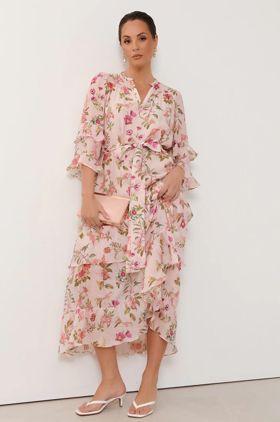 LARISSA FRILL SLEEVE DRESS