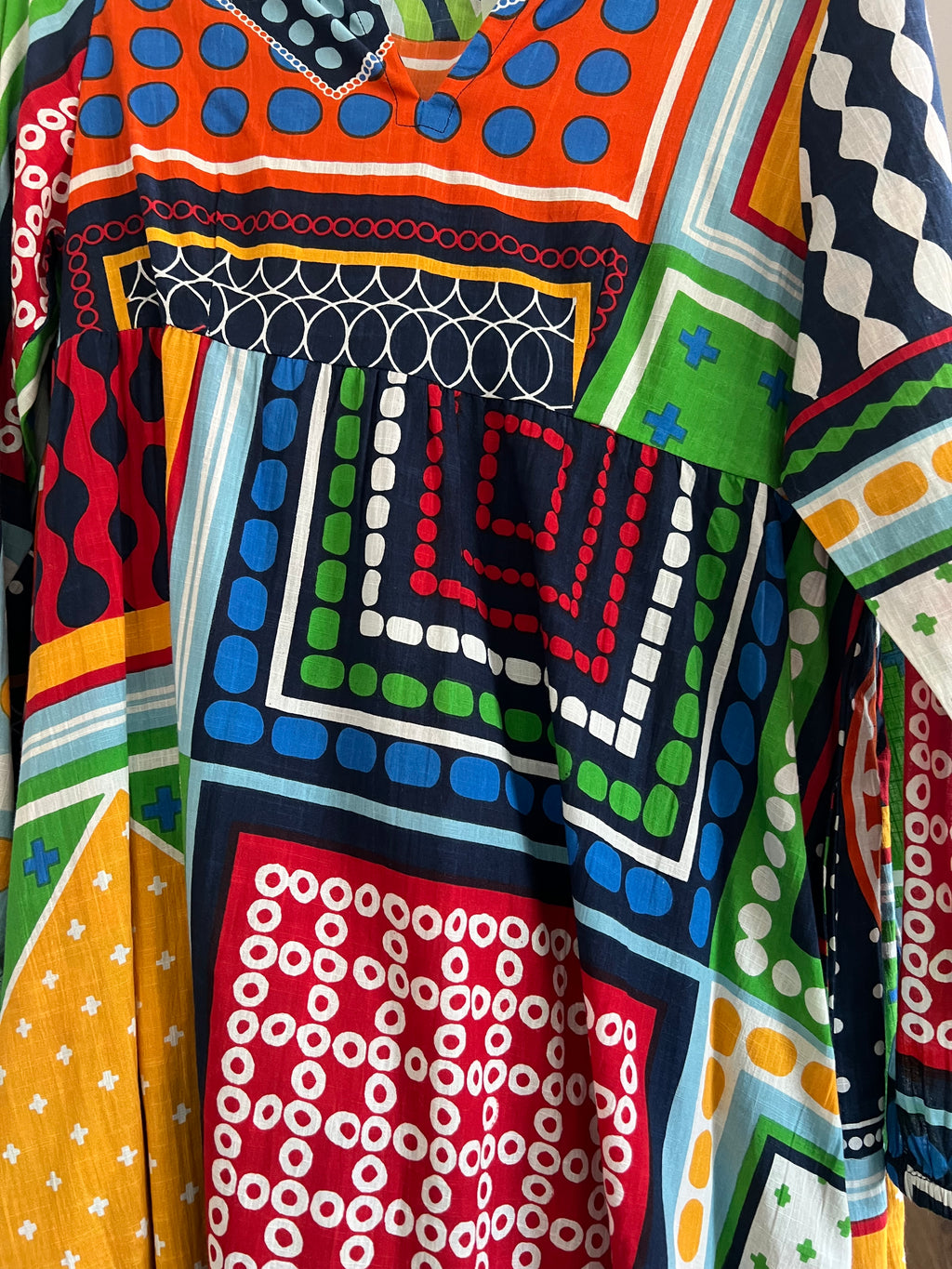 SANTORINI MOSAIC MIDI DRESS