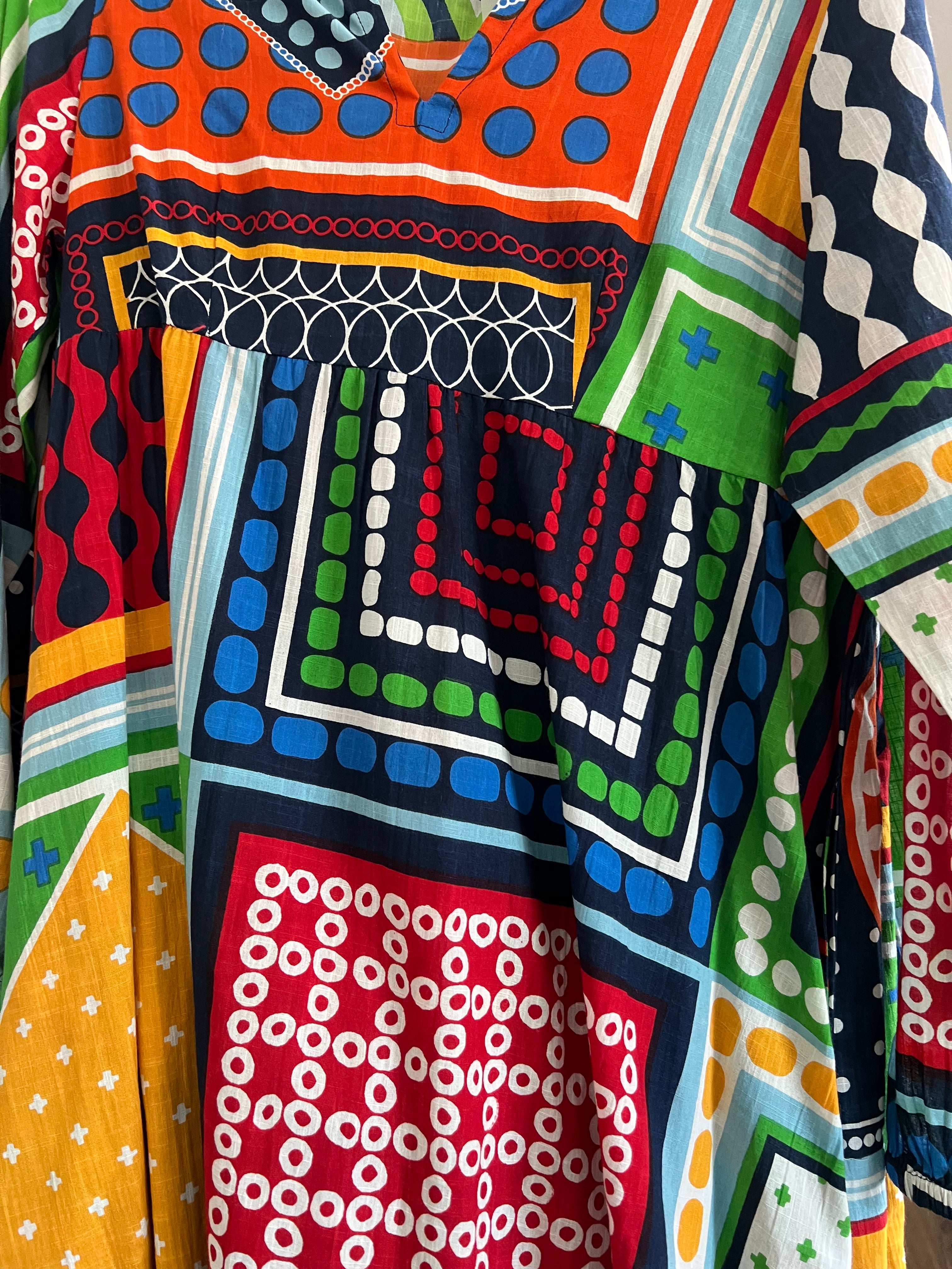 SANTORINI MOSAIC MIDI DRESS