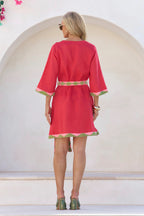 SACHA LINEN SHIFT DRESS IN WATERMELON