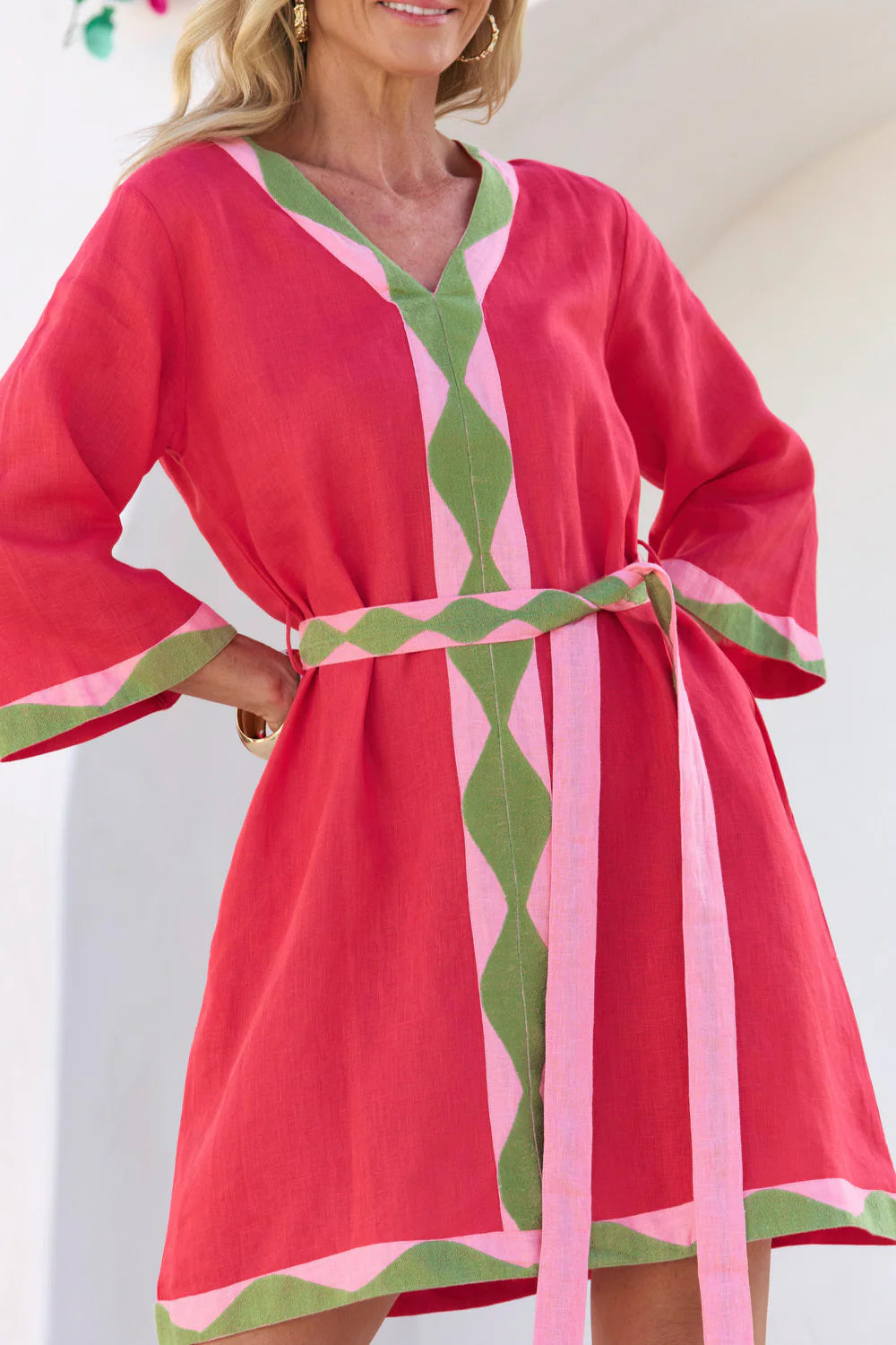 SACHA LINEN SHIFT DRESS IN WATERMELON