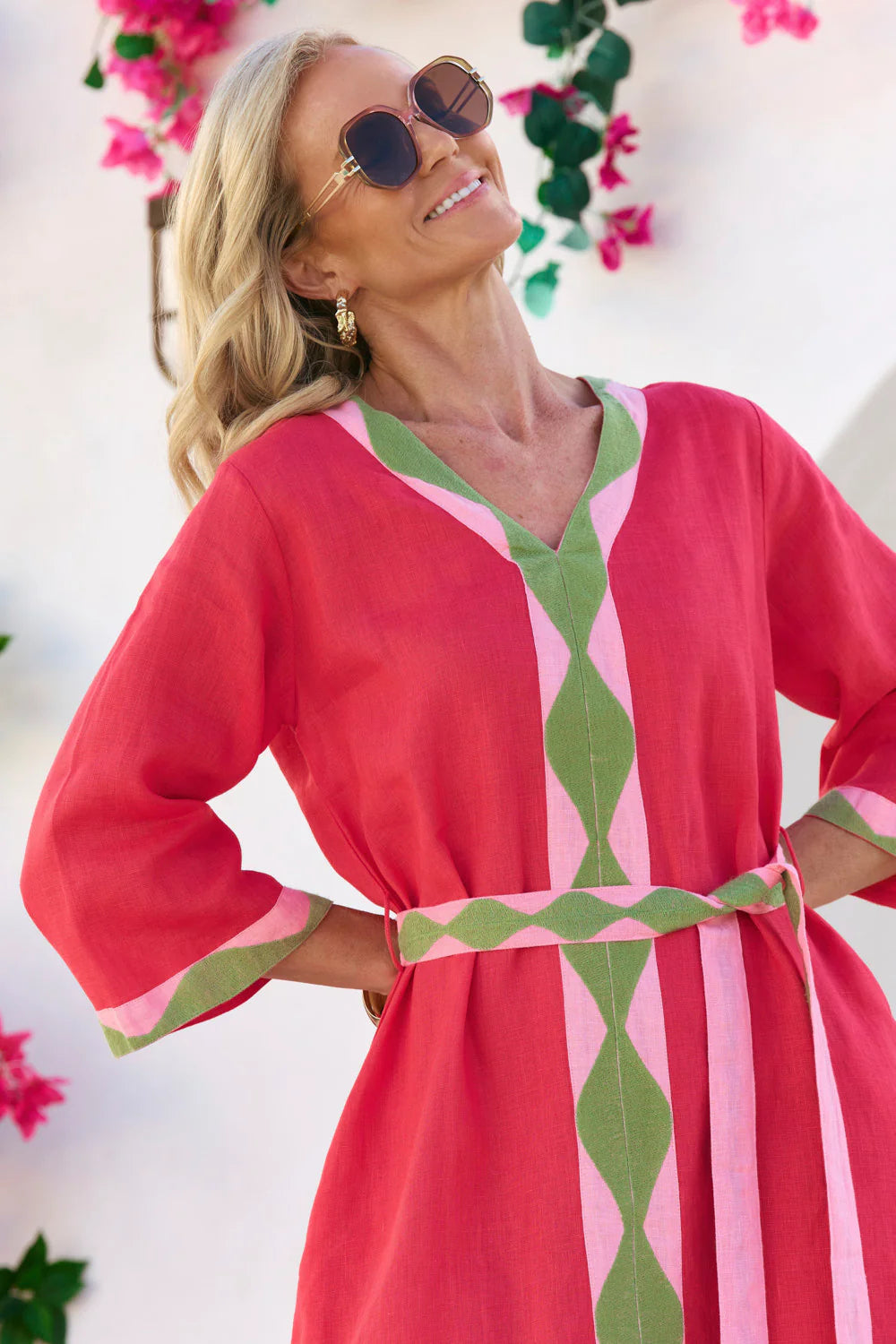 SACHA LINEN SHIFT DRESS IN WATERMELON