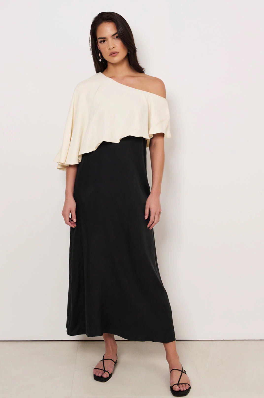 SIA ASYMMETRIC FRILL MAXI DRESS