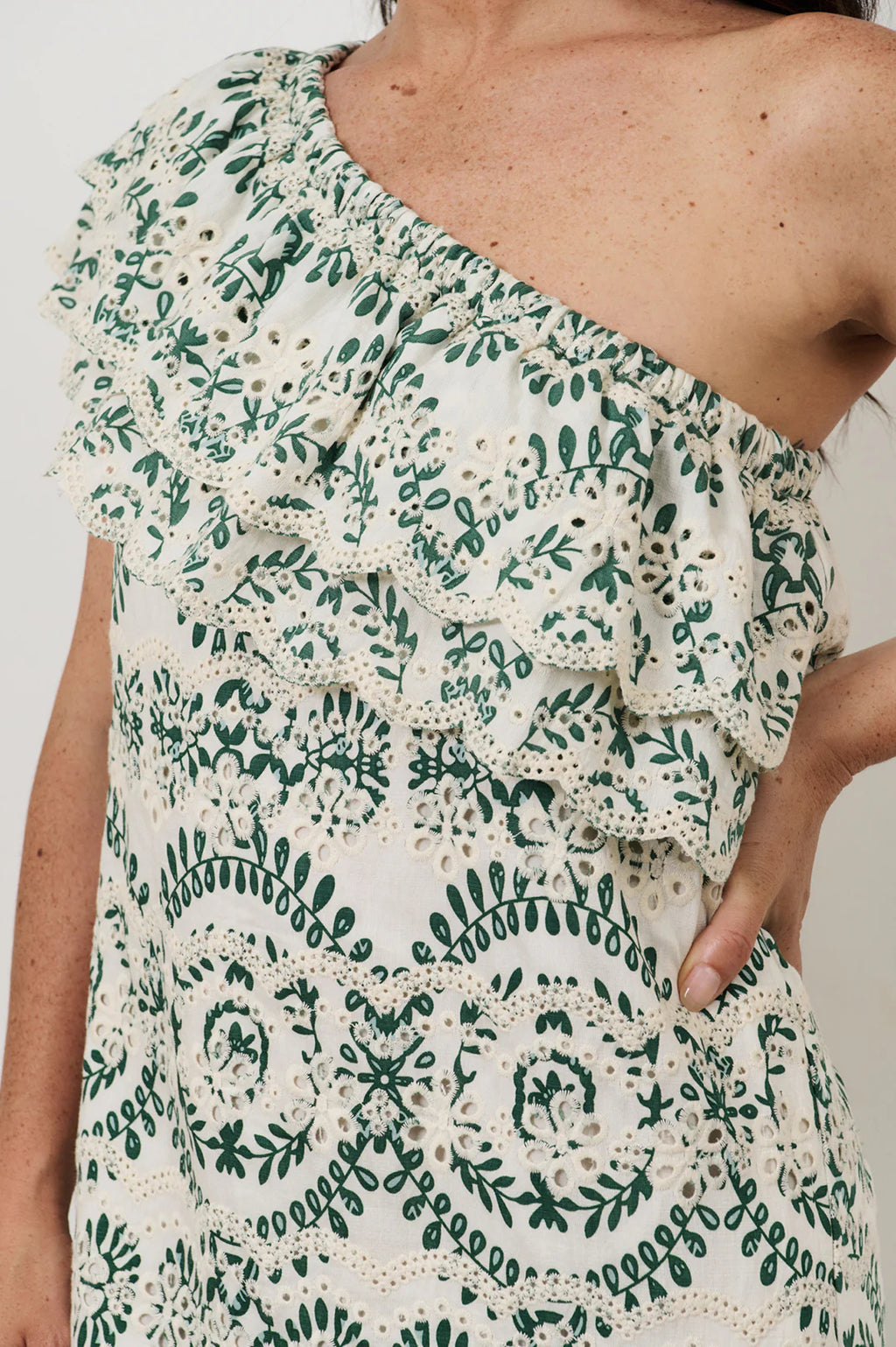 PIPPA ONE SHOULDER EMBROIDERED MAXI DRESS
