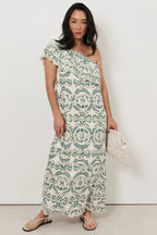 PIPPA ONE SHOULDER EMBROIDERED MAXI DRESS