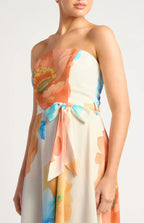 POPPY STRAPLESS MAXI DRESS WITH WAIST TIE