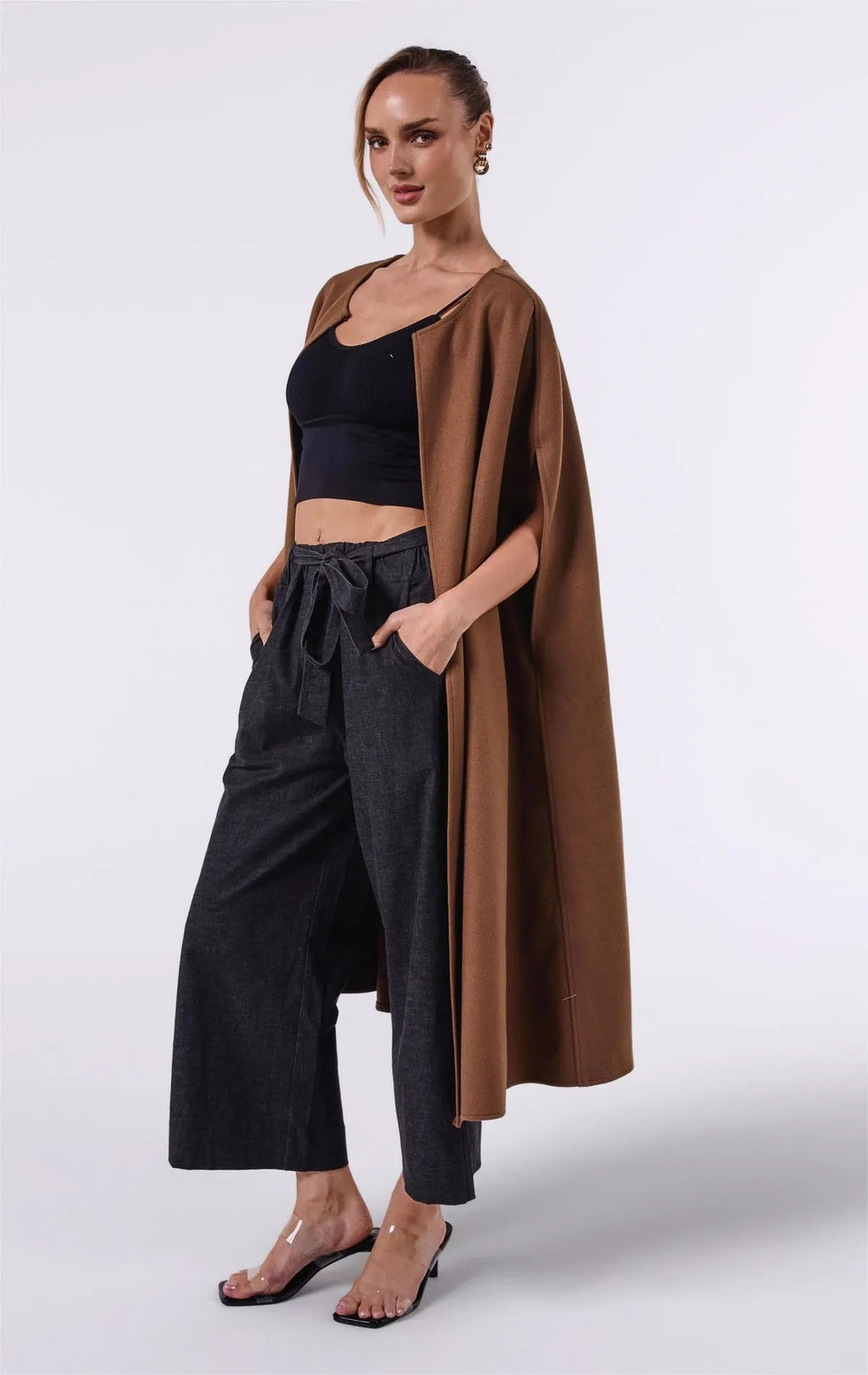 EVENING BROWN LONG CAPE