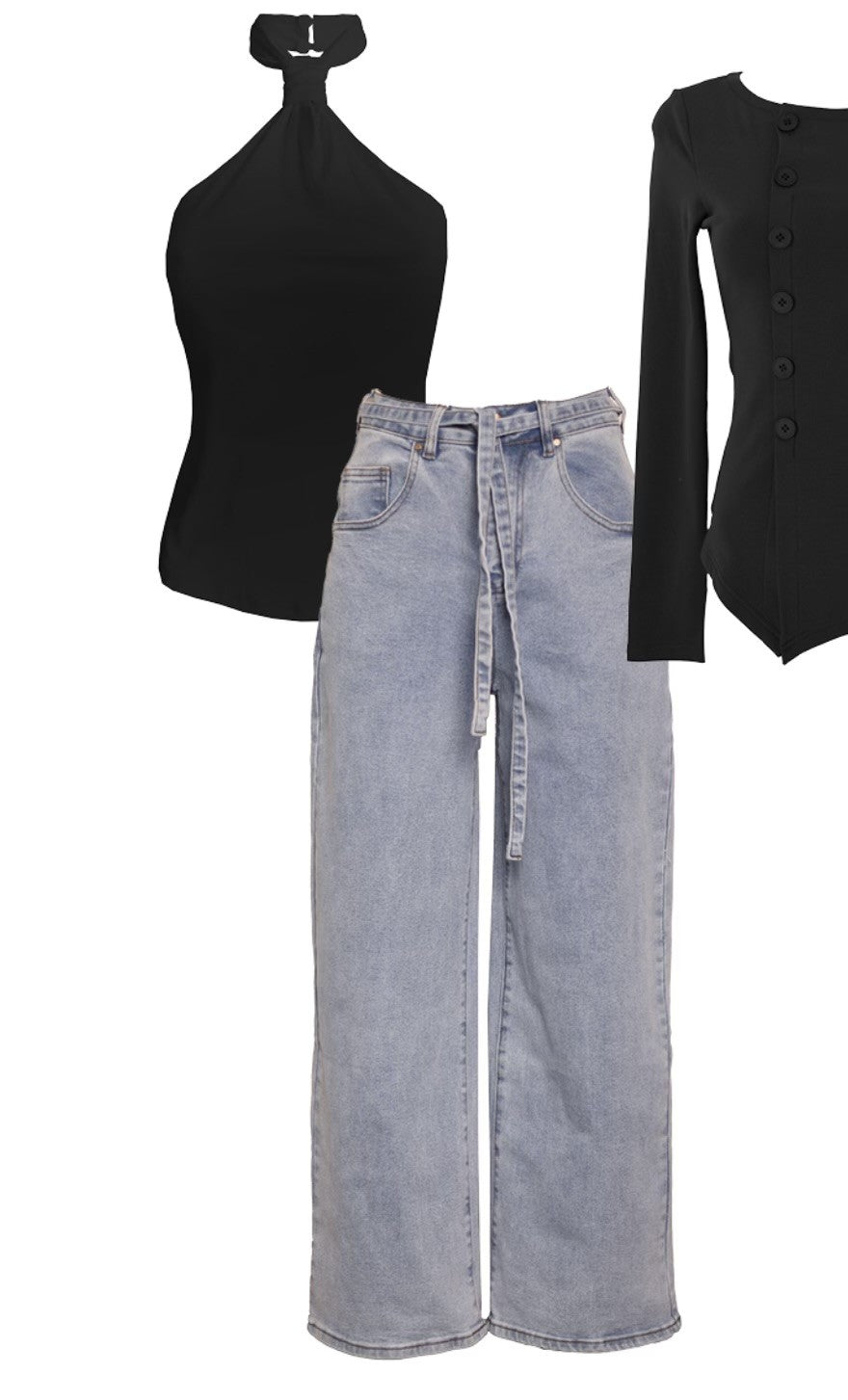 BLUE CLASSIC WIDE LEG JEAN